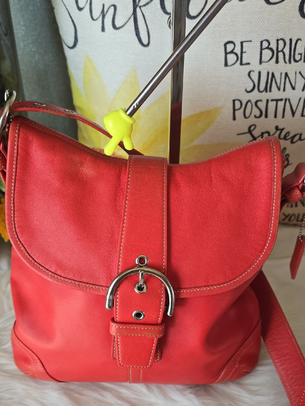 Coach Soho y2k G3S -8480 Orangy RED  Vintage Messenger Style Crossbody - Picture 11 of 16